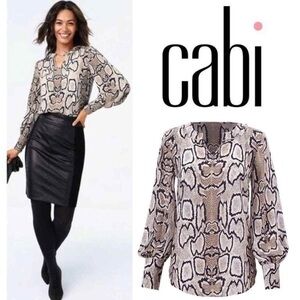 Cabi Style 3759 Serpentine Long Sleeve Blouse Size S
